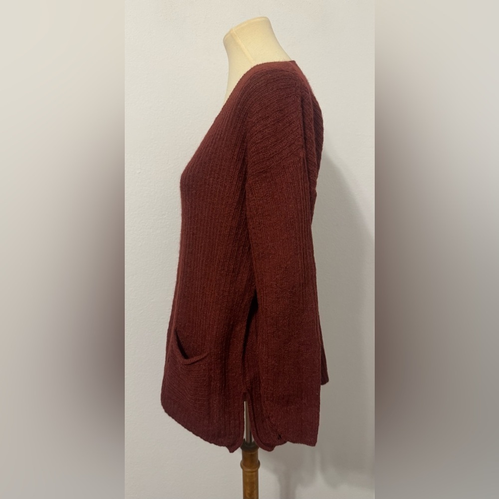 Peruvian Connection Alpaca Sweater Pocket Rust Size Medium - Picture 2 of 10